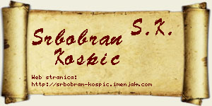 Srbobran Košpić vizit kartica